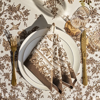 НАБОР САЛФЕТОК ИЗ 2-Х ШТ "RICH GARDEN",40Х40СМ, 100% ХЛОПОК ,БЕЖЕВЫЙ ,ТВИЛ,