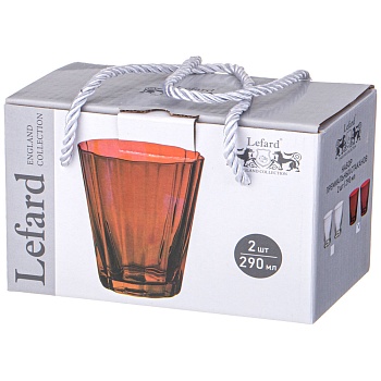 НАБОР СТАКАНОВ ИЗ 2-Х  ШТУК "LOTUS RED" 290МЛ