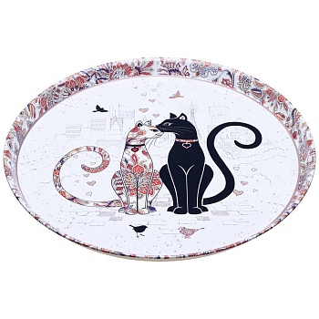 ПОДНОС СЕРВИРОВОЧНЫЙ AGNESS "ПАРИЖСКИЕ КОТЫ"  33*2,1 СМ