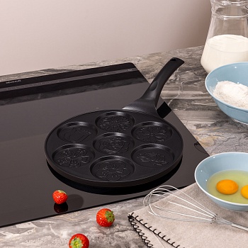 СКОВОРОДА AGNESS "FLOWER STORY" ДЛЯ ОЛАДИЙ С АНТИПРИГАР.ПОКРЫТИЕМ ДИАМЕТР=26.5 СМ