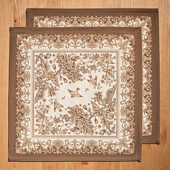 НАБОР САЛФЕТОК ИЗ 2-Х ШТ "ROYAL GARDEN",40Х40СМ, 100% ХЛОПОК ,БЕЖЕВЫЙ ,ТВИЛ,