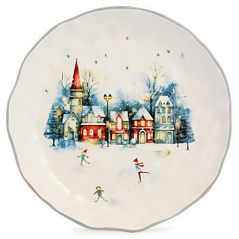 ТАРЕЛКА ОБЕДЕННАЯ AGNESS "С НОВЫМ ГОДОМ!" 28*4 СМ