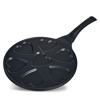 СКОВОРОДА AGNESS "СЕРДЦЕ"  ДЛЯ ОЛАДИЙ С АНТИПРИГАР.ПОКРЫТИЕМ ДИАМЕТР=26.5 СМ.