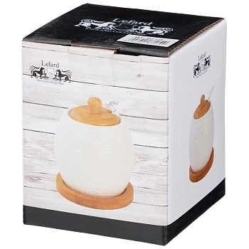 САХАРНИЦА С ЛОЖКОЙ LEFARD "NATIVE" 300 МЛ 8*8*10 СМ  (КОР=48ШТ.)