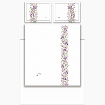 КПБ, ЕВРО, "IRISES" БЕЛЫЙ, САТИН, ХЛОПОК 100%, ПОДОД.200Х220-1ШТ, ПР.240Х240-1ШТ, НАВ.50Х70-2ШТ