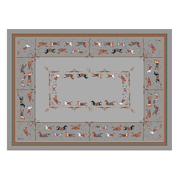 СКАТЕРТЬ "PASSAGE" 160Х220СМ ,СЕРЫЙ, 100% ХЛОПОК,ТВИЛ C ПРОПИТКОЙ