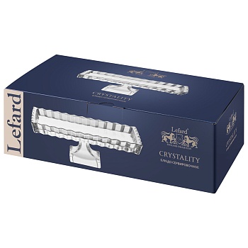 БЛЮДО СЕРВИРОВОЧНОЕ "CRYSTALITY" НА НОЖКЕ 28,5*15*9 СМ
