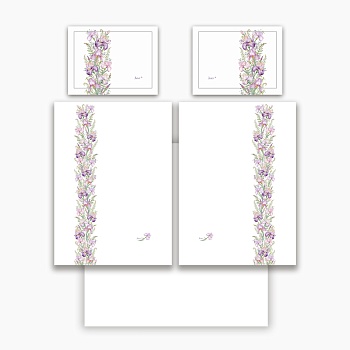 КПБ СЕМЕЙНЫЙ "IRISES" БЕЛЫЙ, САТИН, ХЛОПОК 100%, ПОДОД.150Х210-2ШТ, ПР.240Х240-1ШТ, НАВ.50Х70-2ШТ