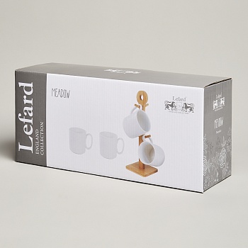 НАБОР КРУЖЕК LEFARD "MEADOW" 4 ШТ. 380 МЛ НА ДЕР. ПОДСТАВКЕ