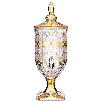 ДИСПЕНСЕР ДЛЯ НАПИТКОВ "ЛИМОНАДНИЦА LEFARD GOLD GLASS" 2,6 Л. 16*16 СМ. ВЫСОТА=44,5 СМ. (КОР=2ШТ.)