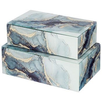 НАБОР ШКАТУЛОК ИЗ 2-Х ШТ КОЛЛЕКЦИЯ "МРАМОР" 21*12**6,5 СМ / 23*15*8,5 СМ