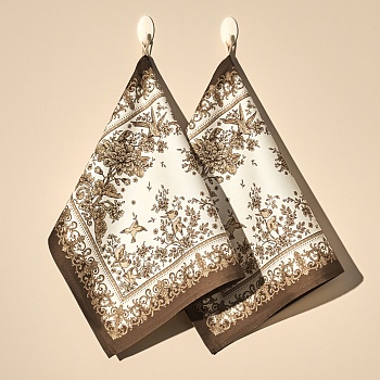 НАБОР ПОЛОТЕНЕЦ ИЗ 2Х ШТ "RICH GARDEN",БЕЛЫЙ ,40Х60СМ ТВИЛ,100% ХЛОПОК,