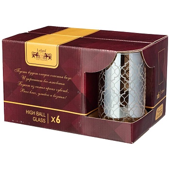 НАБОР СТАКАНОВ ИЗ 6 ШТ "БАКАРРА МЕД" 330 МЛ