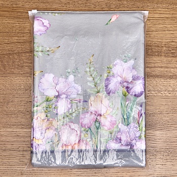 СКАТЕРТЬ  ОВАЛЬНАЯ  "ИРИСЫ" ,180Х300СМ ,СЕРЫЙ,100%ХЛОПОК ,ТВИЛ