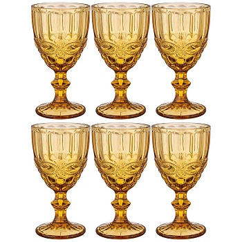 НАБОР БОКАЛОВ ДЛЯ ВИНА "СЕРПЕНТИНА" ИЗ 6ШТ. СЕРИЯ "MUZA COLOR" 300МЛ. / В=17 СМ (КОР=4НАБ.)