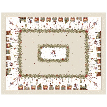 СКАТЕРТЬ  140х180 CM ПРЯМОУГОЛЬНАЯ, "ЩЕЛКУНЧИК" цвет: БЕЖЕВЫЙ, TM LEFARD, ПОЛИЭСТЕР 100% (КОР=24ШТ.)