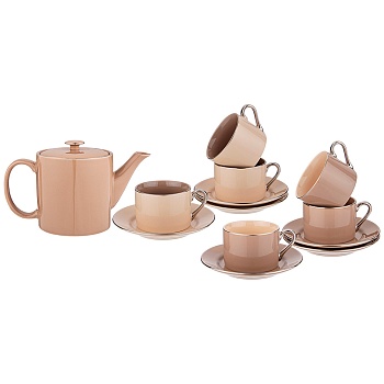 ЧАЙНЫЙ СЕРВИЗ LEFARD "BREAK TIME" НА 6 ПЕР. 13 ПР. 700/180 МЛ КАПУЧИНО (КОР=4НАБ.)