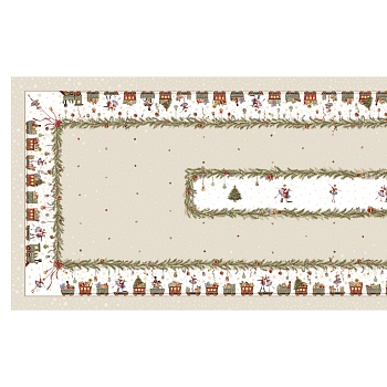 СКАТЕРТЬ  175Х400 CM ПРЯМОУГОЛЬНАЯ, "ЩЕЛКУНЧИК" ЦВЕТ: БЕЖЕВЫЙ, TM LEFARD, ПОЛИЭСТЕР 100% (КОР=12ШТ.)