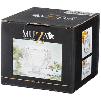 СОЛОНКА 25 МЛ. 6*6 СМ. ВЫСОТА=5.5 СМ. КОЛЛЕКЦИЯ "MUZA" (КОР=96ШТ.)