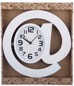 ЧАСЫ НАСТЕННЫЕ КВАРЦЕВЫЕ "СОБАЧКА" ДИАМЕТР=30 СМ. ЦВЕТ: БЕЛЫЙ ЦИФЕРБЛАТ 17*12 СМ. (КОР=6ШТ.)