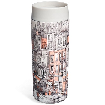 ТЕРМОКРУЖКА ГОРОД 350 МЛ, КОЛБА НЕРЖ.СТАЛЬ 18/10