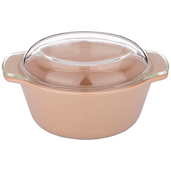 ФОРМА ДЛЯ ЗАПЕКАНИЯ СО СТЕКЛЯННОЙ ЖАРОПРОЧНОЙ КРЫШКОЙ AGNESS 28*23*13,4СМ 2,5Л КАПУЧИНО (КОР=6ШТ.)