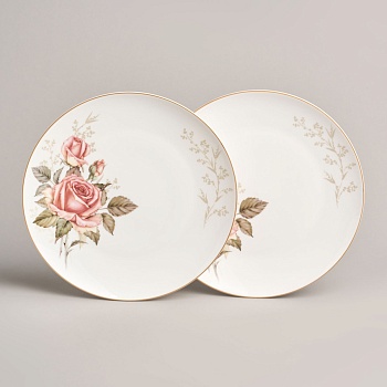 НАБОР ТАРЕЛОК ЗАКУСОЧНЫХ LEFARD "КОРЕЙСКАЯ РОЗА" 2 ШТ. 20,5 СМ (КОР=24ШТ.)