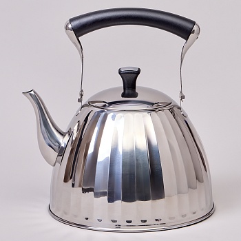 ЧАЙНИК AGNESS 3,0 Л СО СКЛАДЫВАЮЩЕЙСЯ РУЧКОЙ, СТАЛЬ 18/10,  ИНДУКЦИОННОЕ КАПСУЛЬНОЕ ДНО