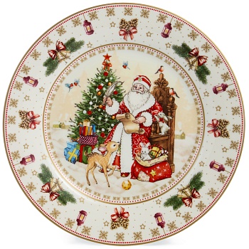 ТАРЕЛКА ЗАКУСОЧНАЯ LEFARD "ДЕД МОРОЗ" 20,5 СМ (КОР=18ШТ)