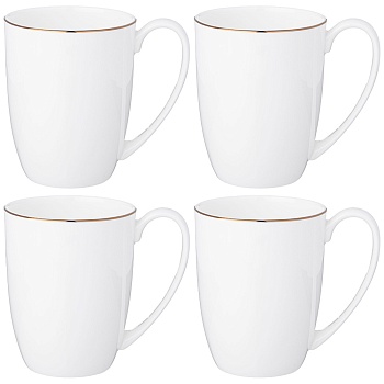 НАБОР КРУЖЕК LEFARD "КРИСТАЛ'' ГОЛД  4 ШТ. 350 МЛ