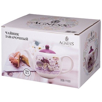 ЧАЙНИК AGNESS  "ЛАВАНДОВАЯ ВЕСНА" 22,5*13,5*14,5 СМ 900 МЛ (КОР=16ШТ.)