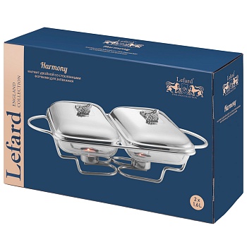 МАРМИТ ДВОЙНОЙ LEFARD СЕРИЯ "HARMONY" СО СТЕКЛЯННЫМИ ФОРМАМИ ДЛЯ ЗАПЕКАНИЯ, 1,6Л/1,6Л