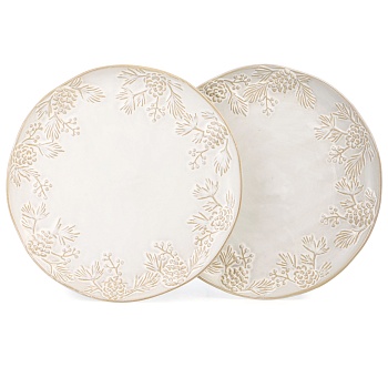 НАБОР ТАРЕЛОК ОБЕДЕННЫХ КОЛЛЕКЦИЯ "PINE CONES", 2 ШТ. /  25*25*2,3  СМ