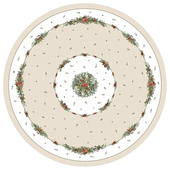 СКАТЕРТЬ  D220 CM КРУГЛАЯ, "CELEBRATION", ЦВЕТ: БЕЖЕВЫЙ, TM LEFARD, ПОЛИЭСТЕР 100% (КОР=16ШТ.)