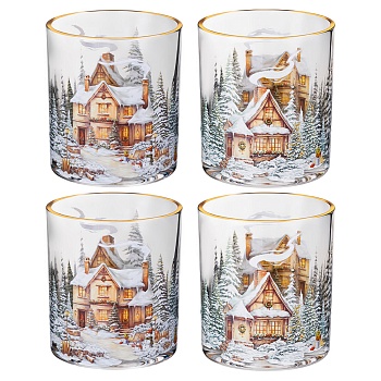 НАБОР СТАКАНОВ ИЗ 4-Х ШТ. "НАКАНУНЕ РОЖДЕСТВА" 320 МЛ
