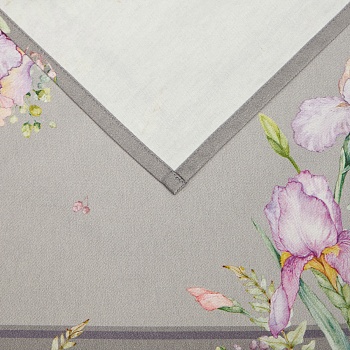 НАБОР САЛФЕТОК ИЗ 2-Х ШТ "ИРИСЫ",40Х40СМ, 100% ХЛОПОК,СЕРЫЙ,ТВИЛ,