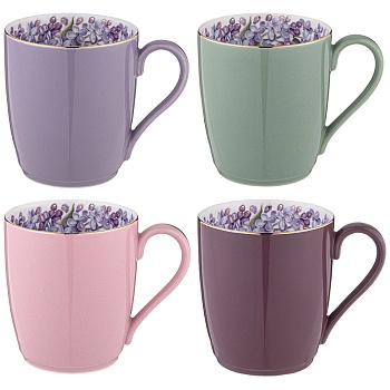 НАБОР КРУЖЕК LEFARD "LILAC" 4 ШТ. 300 МЛ (КОР=12НАБ.)