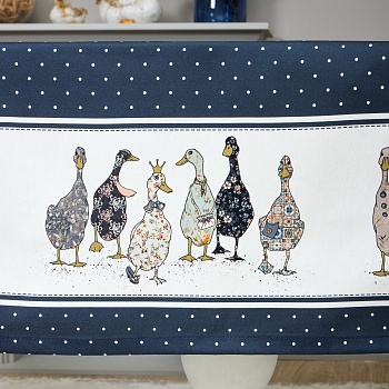 СКАТЕРТЬ "FAMILY FARM" 110Х140СМ ,СИНИЙ, 100% ХЛОПОК,ТВИЛ ПРОПИТКА