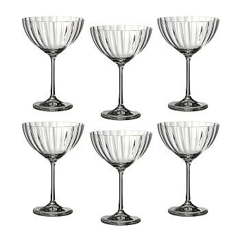 НАБОР БОКАЛОВ ДЛЯ ШАМПАНСКОГО/КОКТЕЙЛЯ ИЗ 6 ШТ. "WATERFALL" 340 МЛ ВЫСОТА=18 СМ (КОР=8НАБОР.)