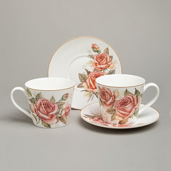 ЧАЙНЫЙ НАБОР LEFARD "КОРЕЙСКАЯ РОЗА" НА 2 ПЕР. 4 ПР. 300 МЛ (КОР=24НАБ.)