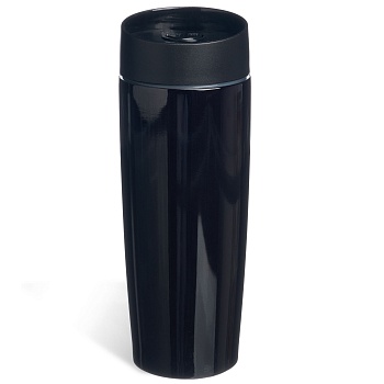 ТЕРМОКРУЖКА AGNESS "ЧЕРНАЯ ПАНТЕРА" С КНОПКОЙ-СТОППЕРОМ , 360МЛ КОЛБА НЕРЖ.СТАЛЬ 18/10