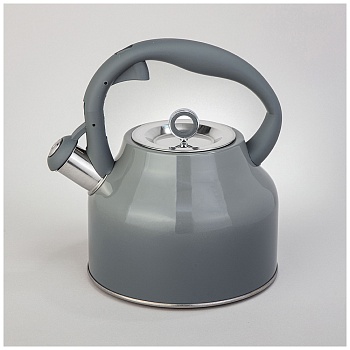 ЧАЙНИК AGNESS СО СВИСТКОМ, 2,8 Л, ИНДУКЦИЯ, ЦВЕТ - СЕРЫЙ ГРАДИЕНТ