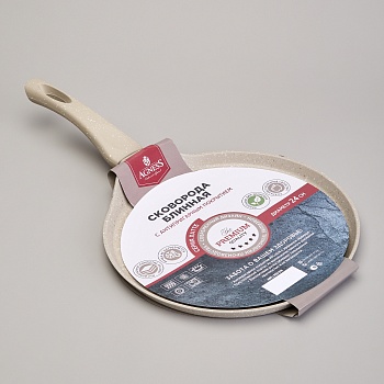 СКОВОРОДА БЛИННАЯ AGNESS С АНТИПРИГАРНЫМ ПОКРЫТИЕМ "LATTE", 24Х2СМ, ИНДУКЦИОННОЕ ДНО