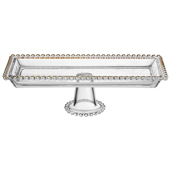 БЛЮДО СЕРВИРОВОЧНОЕ "GOLDEN CHARM" НА НОЖКЕ, 30*13*9,5 СМ