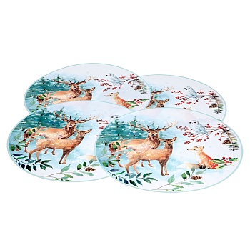 НАБОР ПОДСТАНОВОЧНЫХ САЛФЕТОК "ЗИМНЯЯ СКАЗКА" ИЗ 4 ШТ., ДИАМЕТР=38 СМ