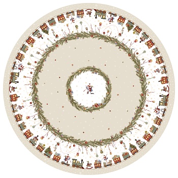 СКАТЕРТЬ  D185 CM КРУГЛАЯ, "ЩЕЛКУНЧИК" ЦВЕТ: БЕЖЕВЫЙ, TM LEFARD, ПОЛИЭСТЕР 100% (КОР=22ШТ.)