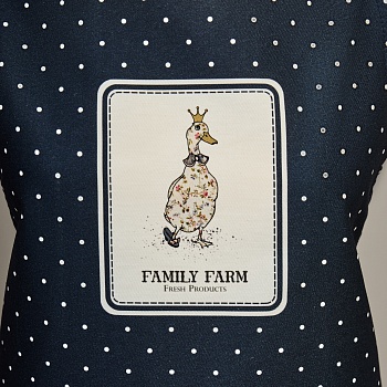 ФАРТУК "FAMILY FARM" 60Х70 СМ 100% ХЛОПОК,СИНИЙ, КАЙМА,ТВИЛ,ПРОПИТКА