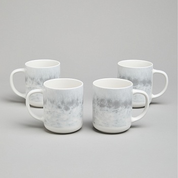 НАБОР КРУЖЕК BRONCO "DAILY" 4 ШТ. 350 МЛ СЕРЫЙ