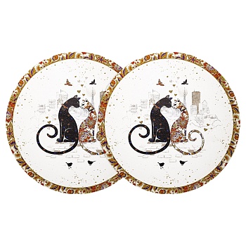 НАБОР ПОДСТАНОВОЧНЫХ САЛФЕТОК "ПАРИЖСКИЕ КОТЫ" ИЗ 2 ШТ., ДИАМЕТР=38 СМ