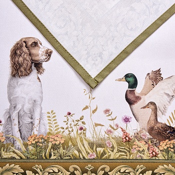 НАБОР САЛФЕТОК ИЗ 2-Х ШТ "ОХОТА" 40Х40СМ, ТВИЛ,100% ХЛОПОК, СОБАКА